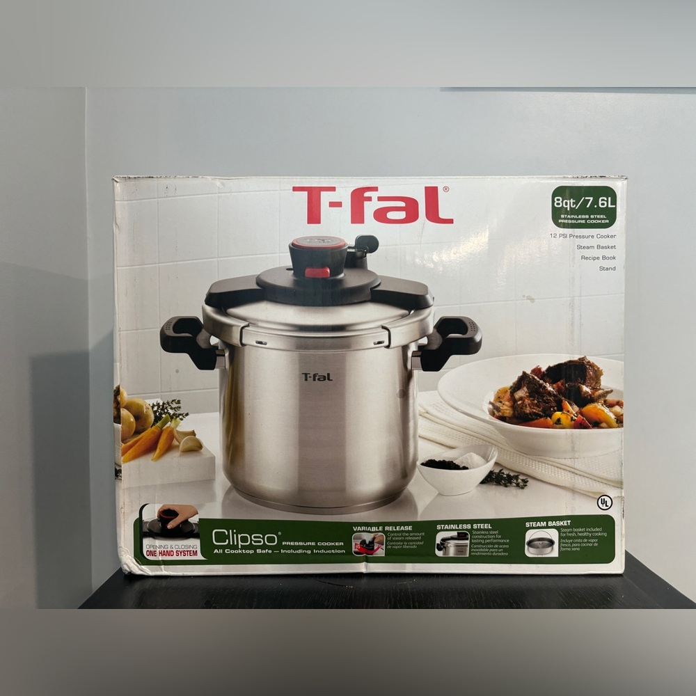 T-fal Clipso Stainless Steel Pressure Cooker 8 Quart